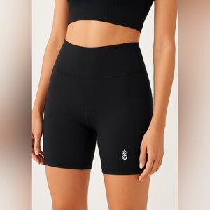 Free People Movement Black High-Rise Shorts- New